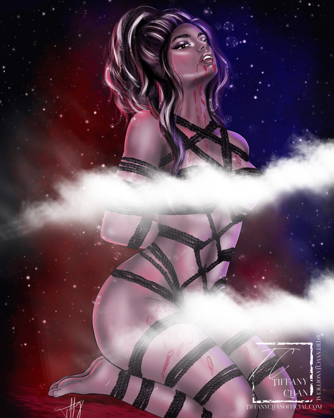 "Beautiful Restraint" Vampire Shibari Digital Art Print