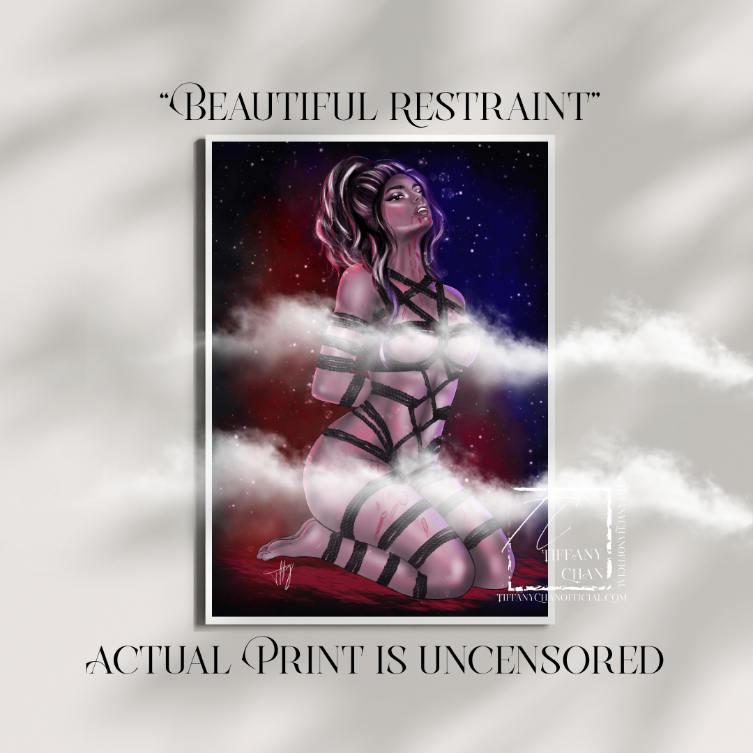 "Beautiful Restraint" Vampire Shibari Digital Art Print